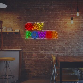 Gay Power Rainbow Lettering LED Neon Sign
