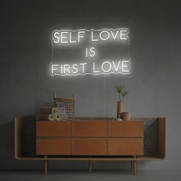 Brighten Your Bedroom, Office, or Yoga Studio with the Self Love Is First Love LED Neon Sign.