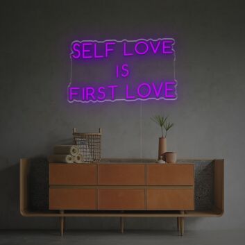 Brighten Your Bedroom, Office, or Yoga Studio with the Self Love Is First Love LED Neon Sign.