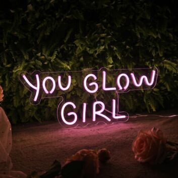 Brighten Your Space with Versatility: You Glow Girl LED Neon Sign for Home Decor, Office Ambience, and Celebratory Events Like Weddings and Parties.