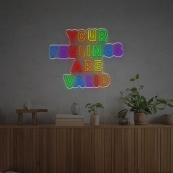 Your Feelings Are Valid Rainbow Lettering LED Neon Sign