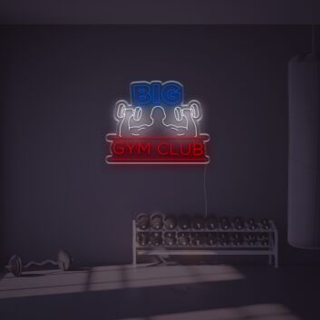 Big Gym Club Flexed Arms LED Neon Sign