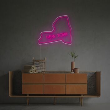 Enhance Your Space: New York Map Outline LED Neon Sign - Perfect for Bars, Offices, and Theme-Based Weddings