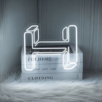Brighten up Bars, Weddings, and Office Spaces with the Three-Dimensional Letter H LED Neon Sign.