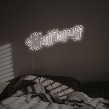 Brighten Your Wizarding World: Hufflepuff LED Neon Sign for Home Decor, Themed Parties, and Dorm Rooms.