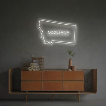 Brighten Your Space: Montana State Outline LED Neon Sign, Perfect for Home Decor, Office Ambiance, and Bar Settings.
