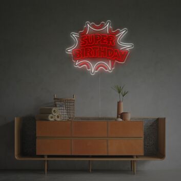 Brighten Up Your Celebrations: Super Birthday LED Neon Sign for Home, Bars, and Festive Gatherings.