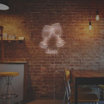 Brighten Up Your Celebrations and Spaces - Wine Cheers LED Neon Sign for Bars, Weddings, and Festive Home Décor.