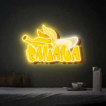 Brighten Your Spaces: From Home Decor to Office, Store, and Bars with Banana Neon Sign Light Handmade Banana UV Neon Sign.