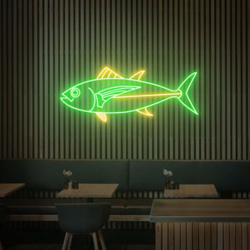 Brighten Your Bar, Home, or Seafood Restaurant with the Blue Flag Tuna Neon Sign Fish Neon Lights Decor.