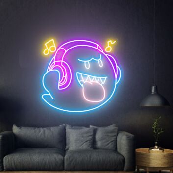 Add a Spooky Glow to Your Home, Office, or Halloween Party with Boo Neon Sign Super Boo Cute Ghost Neon Sign.