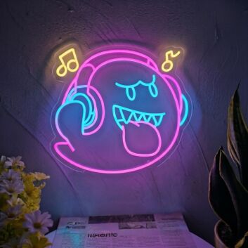 Add a Spooky Glow to Your Home, Office, or Halloween Party with Boo Neon Sign Super Boo Cute Ghost Neon Sign.