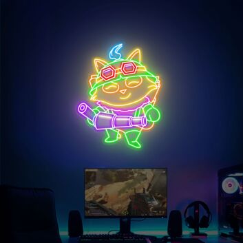 Light Up Your Gaming Space and Celebrate Victories with Captain Teemo Of League Of Legends Neon Sign - Ideal for Home Decor, Gaming Rooms, and Fan Gatherings.