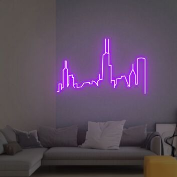 Chicago Skyline Outline LED Neon Sign