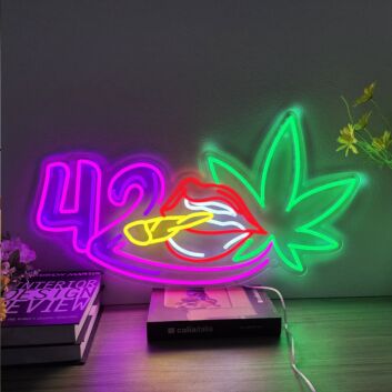 Enhance Your Space: The Perfect Cigarette Neon Sign Marijuana Neon Sign Joint Wall Art Lips Led Sign for Bars, Lounges, and Chic Home Decor
