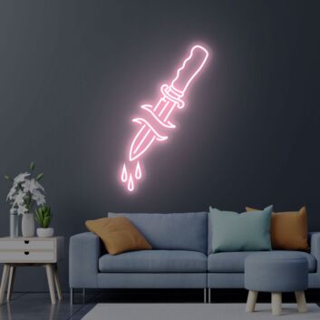 Brighten Up Your Spaces: Dagger Neon Sign Size and Color for Lively Home, Office, Bars, and Wedding Decorations.