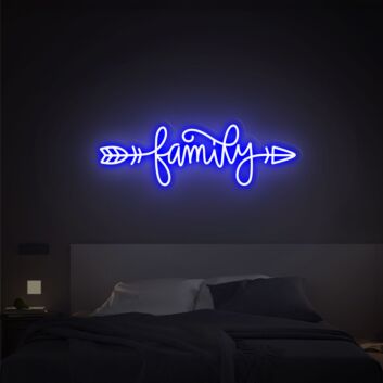 Family Script with Arrow LED Neon Sign