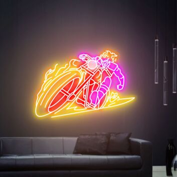 Elevate Your Space with Versatile Ghost Rider Neon Sign: Perfect for Game Rooms, Bars, and Home Office Decor.