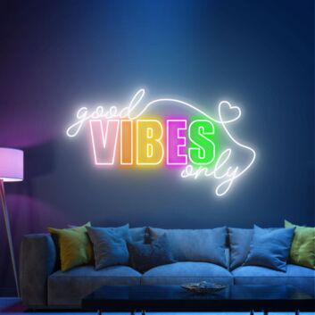 Brighten Your Space with Good Vibes Only Neon Sign: Perfect for Bedroom, Home Offices, Party Venues, and Wedding Celebrations Neon Lights.