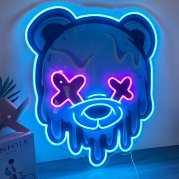 Brighten Your Space with Head Bear Art Neon Sign: Perfect for Bedroom Ambiance, Office Creativity, or Bar Atmosphere.