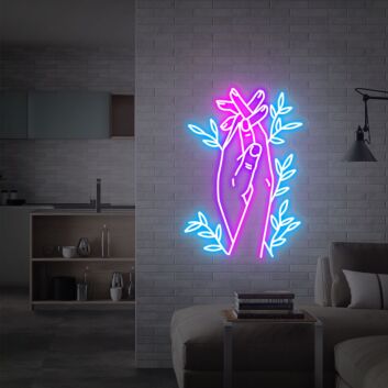 Beautify Your Space: Hold Hand Neon Sign Hands Of God - Perfect for Home Decor, Bars, Wedding, and Office Ambiance