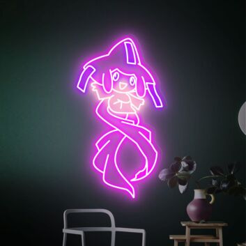 Brighten Your Gaming Space and Anime Gatherings with Jirachi Wish Maker Neon Sign - Perfect for Home Decor, Office, and Themed Events