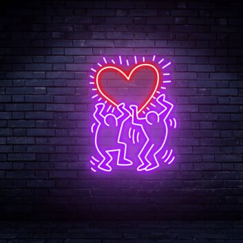 Brighten Your Space: Keith Haring Love Art Neon Sign Handmade Neon Lights, Perfect for Home Decor, Office Enhancements, and Bar Ambiance.