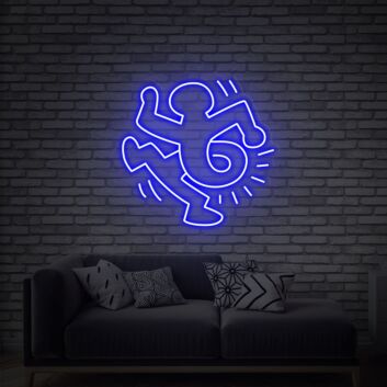 Light Up Your Space with Style: Keith Haring Street Art Neon Sign for Home, Office, and Bar Ambiance