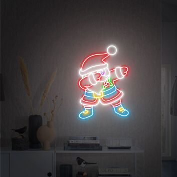 Brighten Your Festivities: Ideal for Home Decor, Office Cheer, and Holiday Parties - Light Up Santa Claus LED Neon Sign Father Christmas Gifts.