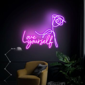 Brighten Your Spaces with the Love Yourself Neon Sign Led Light Decoration - Perfect for Home Decor, Office Ambiance, Storefronts, Bars, Weddings, and Vibrant Parties.