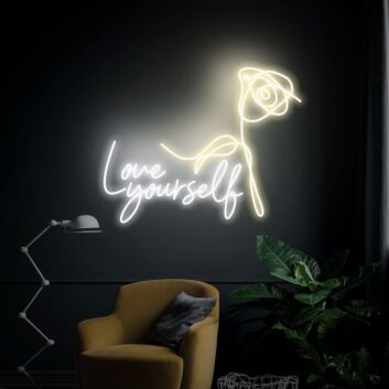 Brighten Your Spaces with the Love Yourself Neon Sign Led Light Decoration - Perfect for Home Decor, Office Ambiance, Storefronts, Bars, Weddings, and Vibrant Parties.