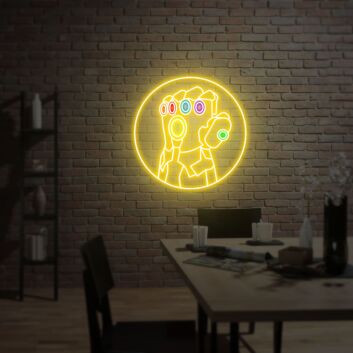 Transform Your Space: Marvel Infinity Gauntlet Neon Sign for an Epic Game Room, Home Theater, or Geeky Bar Ambiance