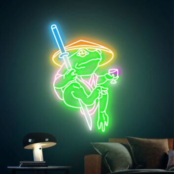 Brighten Up Your Space: Ninja Frog Neon Sign Samurai Sword Neon Sign Perfect for Game Rooms, Bars, and Teen Bedrooms