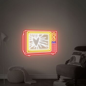 Enhance Your Game Room, Bar, or Party Ambience with the Old Tv Neon Sign Wall Art – A Perfect Decor Gift for Him or Her.