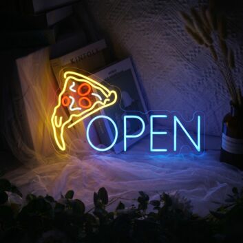 Light Up Your Pizzeria or Home Kitchen with the Vibrant Pizza Neon Sign Open Pizza Led Sign Restaurant Sign – Perfect for Businesses, Theme Parties, and Food Lovers.