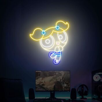 Brighten Up Your Child's Room or Cartoon-themed Party with Power Puff Girls Bubbles Neon Sign Wall Decor