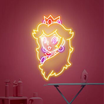Transform Your Space into a Gamer&#039;s Paradise: The Princess Peach Neon Sign for Super Mario Enthusiasts - Perfect for Game Rooms, Home Offices, and Themed Parties