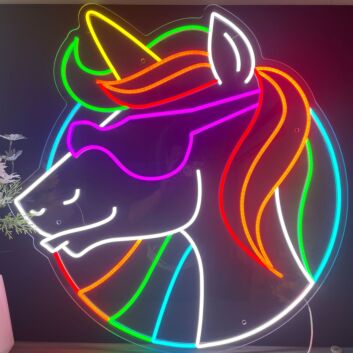 Rainbow Unicorn Head LED Neon Sign