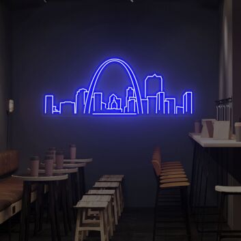 Saint Louis City Skyline Neon Sign Wall Decor: Brighten Your Office, Enhance Your Bar, and Celebrate Special Occasions in Style