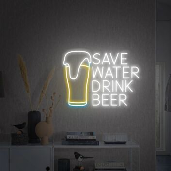 Brighten Your Bar, Wedding, or Party Ambiance with the Save Water Drink Tequila Neon Sign - Perfect for Home Decor and Office Celebrations.