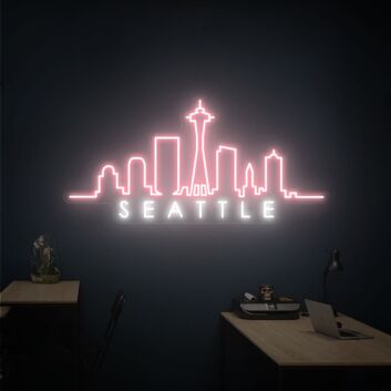 Brighten up your living room, office, or bar with the Seattle Skyline City Skyline Home Decor Neon Sign.