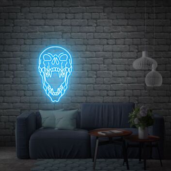 Add an electrifying touch to your space with Skull Neon Sign Size and Color - Perfect for Game Room, Home Office, or Bar Decor.