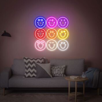 Brighten Up Your Space: Ideal for Home Decor, Office Ambiance, and Bar Settings - Smile Led Neon Light Happy Face Neon Sign