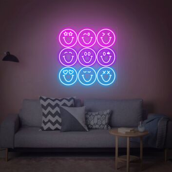 Brighten Up Your Space: Ideal for Home Decor, Office Ambiance, and Bar Settings - Smile Led Neon Light Happy Face Neon Sign
