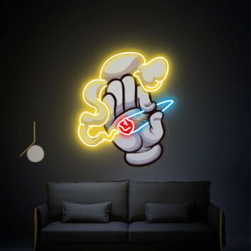 Elevate Your Living Space, Office, or Bar Ambiance with the Smoking Art Cigar Neon Sign - Perfect for Bedroom, Home Decor, and Vibrant Parties.