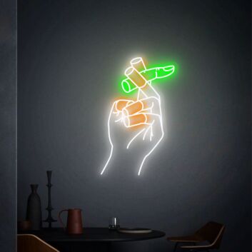Bring a vibrant glow to your bedroom, bar, and wedding decorations with the Smoking Hand With Finger Neon Sign - The Ultimate Neon Wall Decor.