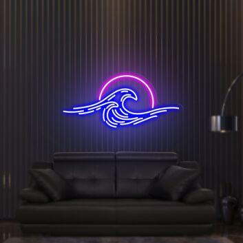 Elevate Your Space with Sun Wave Neon Sign - Perfect for Home Decor, Office Ambiance, and Unique Father's Day Gifting