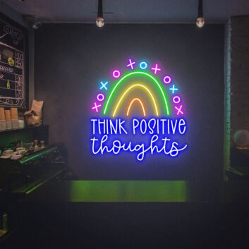 Brighten Up Your Space: From Home Offices to Parties, Let the Think Positive Thoughts Neon Wall Art Led Neon Sign Elevate Your Decor.