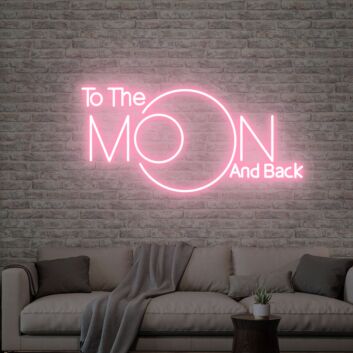 Elevate Your Space with To The Moon And Back Neon Sign Moon Decor - Perfect for Bedrooms, Romantic Evenings, and Special Celebrations.