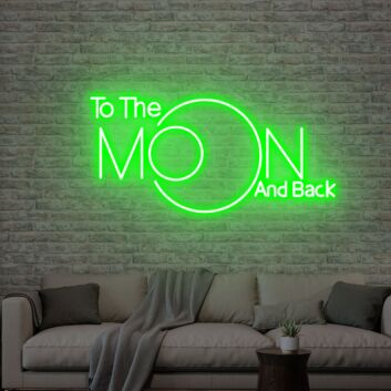 Elevate Your Space with To The Moon And Back Neon Sign Moon Decor - Perfect for Bedrooms, Romantic Evenings, and Special Celebrations.